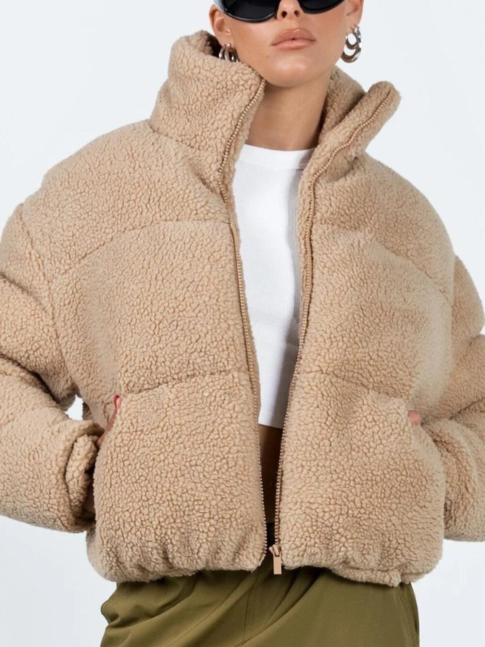Princess Polly Women's Tan and Cream Jacket